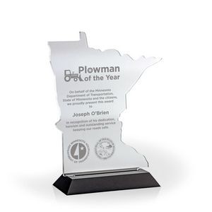 Minnesota Award with Black Wood Base - Engraved