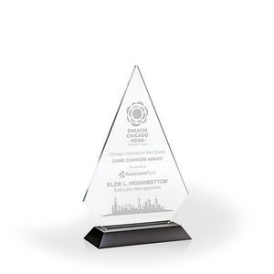 Brilliant Diamond Award with Black Wood Base, Large - Engraved