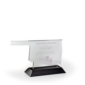 Oklahoma Award with Black Wood Base - Engraved