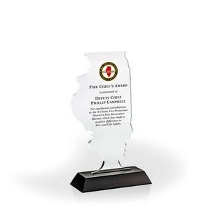 Illinois Award with Black Wood Base - UV Print
