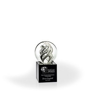 Ionia Art Glass Sphere Award - Black Cube