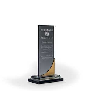 Ebony Smoke Glass Award with Birch Accent, Medium