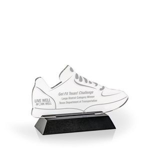 Athletic Shoe Award with Black Wood Base - Engraved