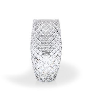 Milan Cut Lead Crystal Vase Award - Medium
