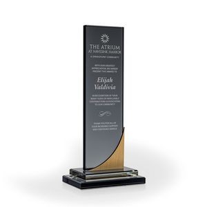 Ebony Smoke Glass Award with Birch Accent, Extra Large