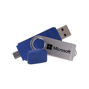 iClick® Micro Silver Swivel USB Flash Drive 16GB - Overseas