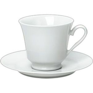 8 Oz. White Porcelain Cup and Saucer
