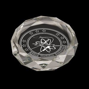 Clear Oval Crystal Paperweight 4" x 2 3/4"
