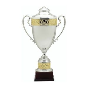 25 1/2" Silver with Gold Accent Trophy Cup
