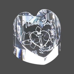 Crystal Heart Paperweight 2 1/4" x 2 3/4"