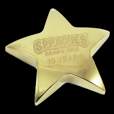 Gold Metal Star Paperweight 4" x 4"