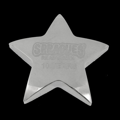 Silver Metal Star Paperweight 4" x 4"
