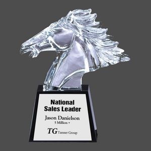 10 1/2 Horse Head Crystal Award