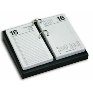 Classic Leather Black Desktop Calendar Holder w/Silver Bolts