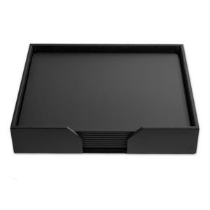 Leatherette Black Conference Room Set w/Conference Pads (20"x16")