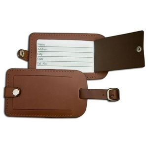 Rustic Brown Classic Leather Luggage Tag