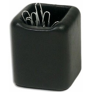 Classic Black Leather Paperclip Holder