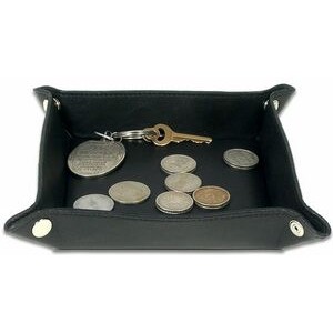 Classic Black Top Grain Leather Travel Caddy