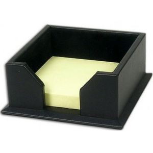 Classic Black Leather Sticky Note Holder