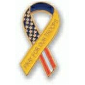 Patriotic & Awareness Ribbon Die Struck Iron Lapel Pin