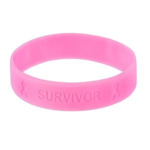 Pink Ribbon Silicone Survivor Bracelet