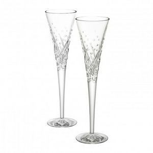 Waterford Wishes Happy Celebrations Toasting Flutes Set of 2