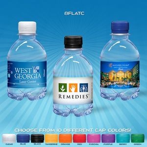 8 oz. Custom Label Water w/Flat Cap Clear Bottle