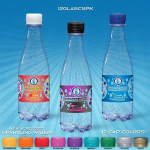 12 oz. Sparkling Water with Full Color Label, Clear Glastic Bottle