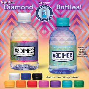 8 Oz. Custom Label Water in a Clear Diamond Bottle