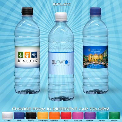 16.9 oz. Custom Label Water w/ Flat Cap - Clear Bottle