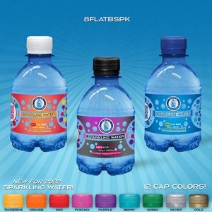 8 oz. Sparkling Water with Full Color Label, Blue Bottle