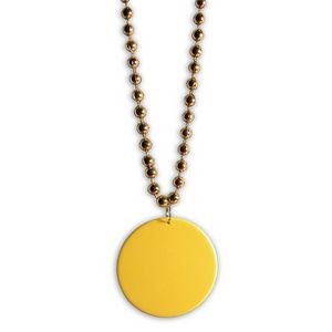 33" Yellow Pearl Necklace w/Medallion