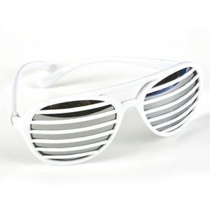 White Slotted Mirror Sunglasses