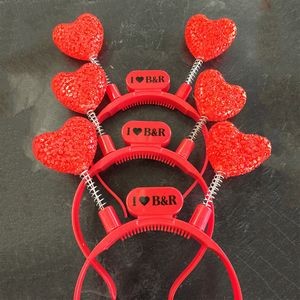 Light-Up Red LED Boppers Heart Headband
