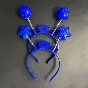 Light-Up Blue LED Boppers Ball Headband
