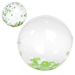 16" Green Confetti Filled Beach Ball