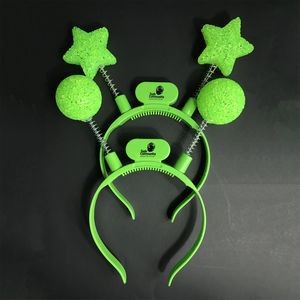 Light-Up Green LED Boppers Ball Headband