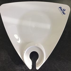 White Triangle Plate w/Wine Glass Holder