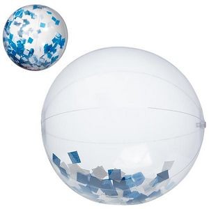 16" Blue Confetti Filled Beach Ball