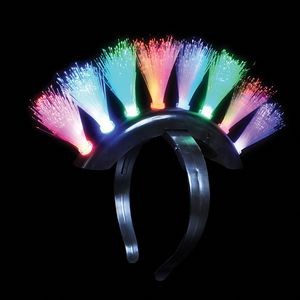 LED Fiber Optic Mohawk Headband