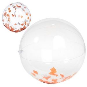 16" Orange Confetti Filled Beach Ball