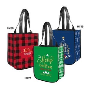 Christmas Design Gusset Laminated Tote Bag