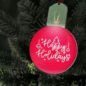 Full Color Christmas Illuminated Acrylic Round Ornament