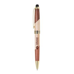 ECO-Friendly Curvy Design wooden stylus and ballpoint pen