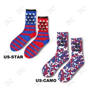 Flag Design Full Color Athletic Crew 8 Inch high Socks