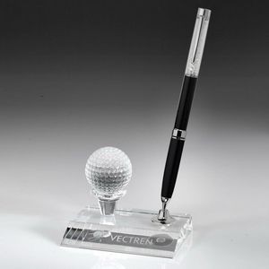 Ballpoint pen, Pen set, Desktop,Award- Awards, Trophy,Crystal Golf Pen Set w/ Black Pen