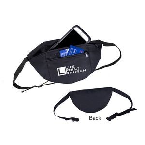 600D Poly Two Pocket Fanny Pack with Adjustable Waist Belt