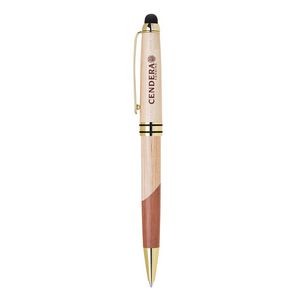 ECO-Friendly Mable/Curvy Design wooden stylus and ballpoint pen