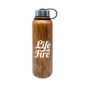 40 oz. Wood Style Double Wall Stainless Steel Vacuum Water Tumbler/bottle
