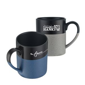 15 oz. Two-tone matte glazed frosted ceramic mug
